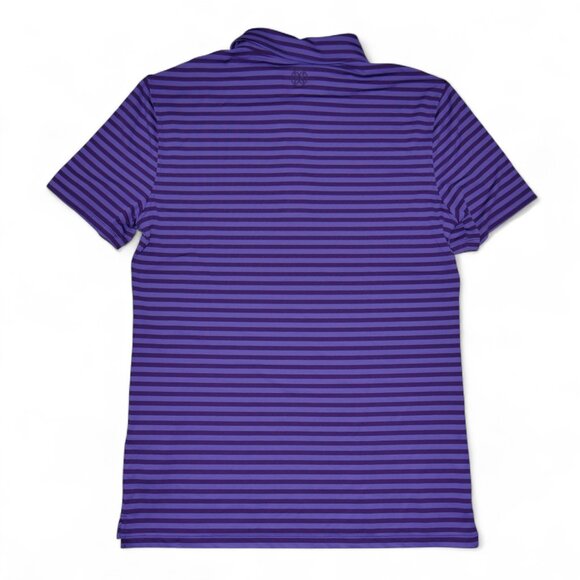 G/FORE Perforated Golf Polo Shirt Mens Size S Purple Stripe Moisture Wicking NWT - Picture 3 of 10